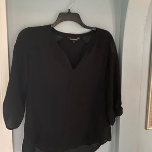 Express Black V-neck Blouse